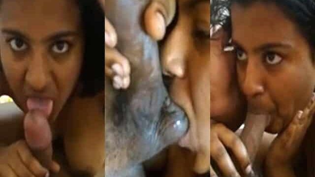 Tamil wife BJ sex to husband black cock and balls sucking